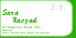 sara maczak business card